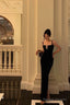 Gorgeous Mermaid Square Neckline Black Date Night Dresses Prom Dress Long Birthday Outfits