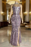 Gorgeous Spaghetti-Straps Mermaid Prom Dresses Sequins Sleeveless With Slit