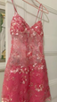 Gorgeous Spaghetti Straps Sequin Short Birthday Outfits Pink Graduation Homecoming Dresses