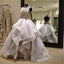 Gorgeous Sparkly Beading Top Organza Ruffles Sleeveless Open Back Ball Gown Wedding Dress,