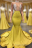 Gorgeous Deep V Neck Mermaid Prom Dresses Long Prom Dress
