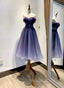 Gradient Tulle Sweetheart Knee Length Prom Dresses Cute Homecoming Dress