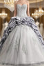 Gray Satin Tulle Ruffles Tiered Quinceanera Dress For 16 Year Dress