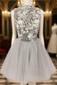 Gray Tulle Homecoming Dress
