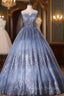 Gray Tulle Satin Embroidery Quinceanera Dress