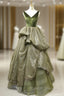 Green Ball Gown Sequins V-neck Backless Luxury Prom Dress
