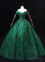 Green Ball Gown Sweetheart Tulle Sweet 16 Dress, Green Long Prom Dress Party Dress