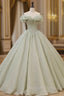 Green Long Prom Dresses Green Tulle Prom Sweet 16 Dresses with Beading