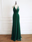 Green Mermaid Velvet Long Prom Dress, Green Formal Prom Dresses