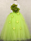 Green Red Orange Flower Fairy Girl Party Girl Pageant Ball Gown Dress Princess