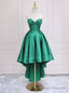 Green Satin Sweetheart Prom Dress