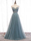Green Sweetheart Neck Tulle Sequin Long Prom Dress Green Prom Dress
