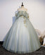 Green Tulle Lace Long Prom Dress, Green Tulle Sweetheart 16 Dress