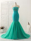 Green Tulle Mermaid Long Prom Dress Green Prom Dress