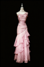 Green/Champagne Vintage Elegant Long Lace Ruffle Prom Dresses Prom Dresses