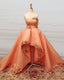 High Low Prom Dresses Organza Ruffles 3D Flowers Sweetheart