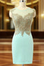 High Quality Sleeveless Short Sheath Mint Homecoming Dress
