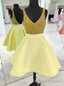 High quality Sparkly Sequins Short Gold Homecoming Dress Prom Dress