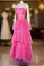 Hot Pink High Low Prom Dresses, Hot Pink High Low Formal Graduation Dresses