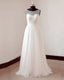 Illusion Neckline Lace Appliques Tulle Beach Wedding Dress