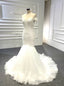 Is Now Available.White Mermaid Tulle Off the Shoulder Embroidery Beading Wedding Dress