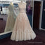 Ivory Lace Appliques Sweetheart Champagne Tulle Wedding Dress
