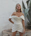 Ivory Off The Shoulder Mini Homecoming Prom Dress