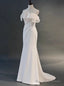 Ivory White Mermaid Off the Shoulder Pleats Wedding Dress