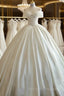Lace Applique Satin Wedding Dress Prom Dress Illusion Bride Custom