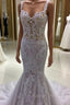 Lace Embroider Wedding Dress Mermaid Sweetheart Spaghetti Straps