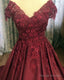 Lace Flowers Beaded Cap Sleeves Satin Prom Dress Ball Gowns