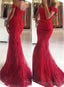 Lace Long Dress Floor Length Trumpet/Mermaid Sleeveless Off-The-Shoulder Zipper Prom Dress With Appliqued Beaded