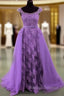 Lace Mermaid Prom Dresses Spaghetti Straps Removable Train