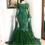 Lace Prom Dress Mermaid Prom Dress Long Sleeve Prom Dress Green Prom Dress