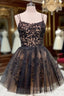 Lace Tulle Short Mini A Line Bateau Homecoming Dress With Beading