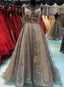 Lace V Neck A Line Long Customize Floor Length Formal Dress, Prom Dress