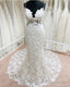 Lace V Neck Mermaid Wedding Dresses Open Back