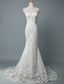 Lace Wedding Dresses Mermaid Sweetheart Strapless Sleeveless Floor Length With Train Bridal Dress