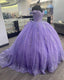 Lavender Corset Mexican Quinceanera Dress Ball Gown,Appliques Lace Birthday Party Vestidos De XV Anos