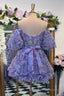 Lavender & Fuchsia Off-the-Shoulder Ruffles Homecoming Dresses