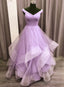 Lavender Tulle Sweetheart Layers Princess Long Prom Dress, Tulle Floor Length Prom Dress