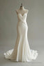 Light Apricot Simple Mermaid Sweetheart Neck Wedding Dresses Chiffon Long Prom Dresses