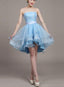 Light Blue Lace And Organza High Low Dress High Low Prom Dress Cute Teen Dress