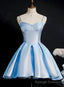 Light Blue Satin Sweetheart Homecoming Dress, Blue Short Prom Dress, Prom Dress