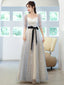 Light Blue Tulle A-Line Short Sleeves Prom Dress Blue Prom Gown Prom Dress