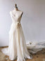Light Champagne Chiffon Long Formal Prom Dress. Champagne Prom Dress