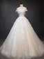 Light Champagne Tulle Lace Long Prom Dress, Lace Tulle Prom Dress