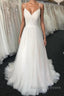 Light champagne tulle long prom Dresses champagne tulle Prom Dresses