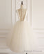 Light Champagne Tulle Short Prom Dress Tulle Homecoming Dress