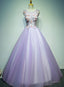 Light Purple Tulle Long Sweet 16 Prom Dresses With Lace Purple Prom Dresses
